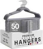 Utopia Home Velvet Hangers, Grey, 50 Pack | Luxury Non-Slip Slim Pant & Coat Hangers | Strong Space-Saving Clothes Hangers | 360° Swivel Hook by UTOPIAHOME
