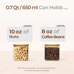 ComSaf Square Glass Containers with Lids 0.7 Qt, Set of 4 Pantry Glass Jars - Image 3