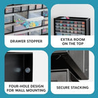 IRIS USA 44-Drawer Small Parts Storage Cabinet, Crafts, Made in USA, Black - Image 5