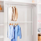 Simple Houseware Adjustable Closet Hanging Rod, White - Image 6