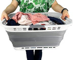 SAMMART 42L (11 Gallon) Collapsible Plastic Storage Basket - Foldable Pop Up Storage Container/Hamper - Portable Laundry Organizer - Space Saving (Grey/Steel Grey, 42L (Style B)) - Image 6