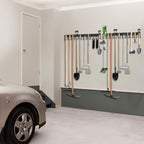 LEYU Metal Garage Tool Organizer Wall Mount, 2 Pack Garden Tool Organizer With Extension Cord Straps, Garage Organization Hooks and Hangers for Shed, Yard Storage, Wall Holder for Hanging Broom Mop - Image 3
