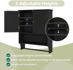 Smuxee Black Bathroom Cabinet Wall Mounted with Towels Bar, Medicine Cabinet with 2 Door Adjustable Shelves, Over Toilet Cabinet for Bathroom Laundry Room Kitchen - Image 4