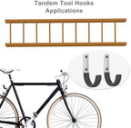 Garage Storage Ladder Hanger 2 Pcs, Upgraded Hose Hanging Hooks, Yard Tool Hangers for Garage Wall, Shovel and Rake Holders, Heavy Duty Utility J-Hooks for Hanging Tools, Ladders, Bicycles - Image 3