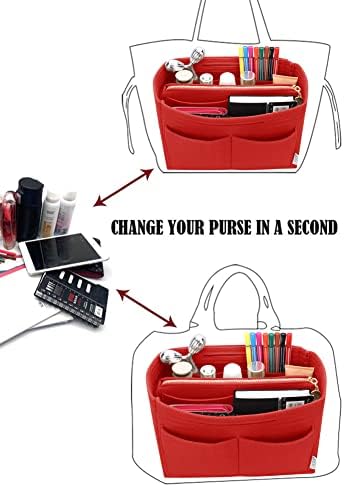LEXSION Felt Purse Organizer Insert, Tote Bag Shaper Dividers with 5 Sizes - Image 5