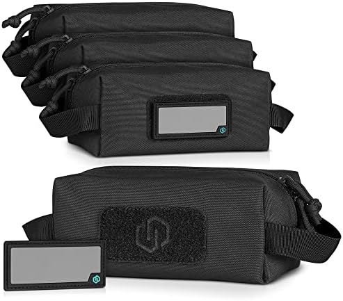 Savior Equipment Loose Sacs 4-Pack Tactical Ammo Pouch Firearm Ammunition Carrier Bag, ID Patches Included, Rifle Carbine Pistol Revolver Ammos Case Shooting Range Gear by SaviorEquipment