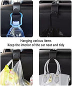Utility Car Headrest Hidden Hook 33lbMax Car Hooks for Purses & Bags,Hat Holder for Truck Seat Hanger Storage Organizer for Coats,Umbrellas,Grocery Bags,Handbags Universal Car Accessories (Black) - Image 6
