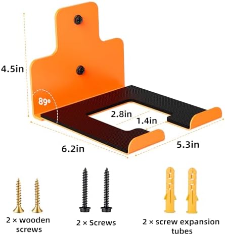 Wall-Mounted Weed Wacker Hanger, Garage Tool Organizer, 1 Pack Orange - Image 3
