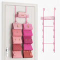 SWTYMIKI Over the Door Purse Organizer - Wall Mounted Handbag Organizer with 10 Hooks and Metal Basket, Hanging Purse Storage Rack Holds up to 10 Bags, Bag Rack Can Use As 1/2 Part, for Door, Closet by SwtyMiki-TidyHomeSweetLife