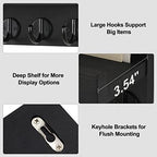 Lwenki Key Holder for Wall, Decorative Key and Mail Holder with Shelf Has Large Hooks for Bags, Coats, Umbrella – Paulownia Wood Key Hanger with Mounting Hardware (9.8”W x 6.7”H x 4.2”D) - Image 3
