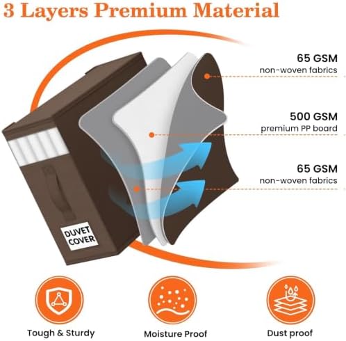 WOWBOX Sheet Organizers and Storage,Closet Bed Sheet Organizer Under Bed Storage and Organization with Label Cards & Clear Window for Bedding Sheets,Duvet Covers,Blankets (6 Pack，Brown) - Image 3