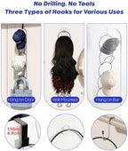 LINFIDITE 15 PCS Baseball Hat Rack Hanger Holder Organizer Flexible Multi Hook Wall Mounted Over Door Cap Display Storage Rack Cap Holder, Closet HangingStorage Rack w Hanging Hook Black - Image 4