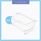 primebox Plastic Clear Drawer Organizers. Bathroom, Kitchen, Bedroom, Nail Polish, Office Organizer Bins, Storage Trays. Heavy Duty, Stackable. 6" x 3" x 2" Set of 6 - Image 4