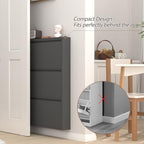 GREATMEET Slim Wall Mounted Metal Storage Cabinet with 3 Flip Drawers - Image 5