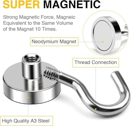 DIYMAG Magnetic Hooks 12pcs 85lbs Cruise Essentials 2026 Magnet Hook - Image 4