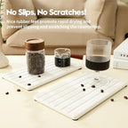 Razborci 2PCS Water Absorbing Stone Drying Tray Mat for Bathroom Sink & Kitchen Counter Organizer, Quick Dry Dish Soap Dispenser Sponge Holder, Vanity Sink Caddy, Drink Bar Coaster, White - 10"*6" - Image 5