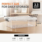 Superio 2.3 Quart Clear Plastic Storage Containers with Lids, Stackable Organizer Bins, BPA-Free Storage Boxes for Home, Office, Dorm & Classroom, 18 Pack - Image 3