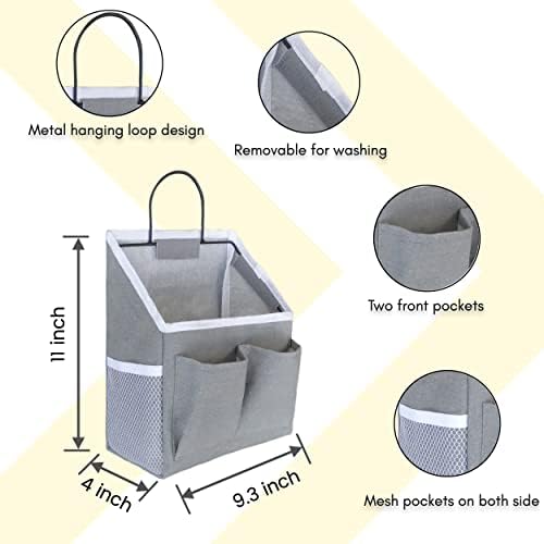Kanrichu 2pcs Wall Hanging Baskets for Organizing, Wall Hanging Storage Bag as Over the Door Organizer, Wall File Organizer, Rv Storage and Organization. For Bedroom, Office, Camper (Khaki-Upgraded) - Image 5