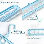 9 Space-Saving Hangers Heavy-Duty PP Plastic Tiered Hanger Organizer with Non-Slip Foldable Design, for Closet (Blue, 5) - Image 5