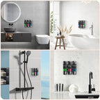 Shampoo and Conditioner Dispenser,Shower Dispenser 3 Chamber No Drill Wall-Mounted Shampoo Dispenser for Shower Wall Mounted Shower Soap Dispenser for Bathroom Hotel Large Capacity，Dark Gray - Image 6