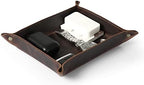 Londo Genuine Leather Tray Organizer - Practical Lightweight Water Resistant Computer Table Desk Storage Box for Wallets, Watches, Keys, Coins, Cell Phones and Office Equipment by Londo
