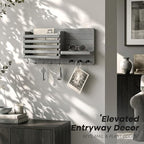 Rebee Vision Key Holder Wall Mount with Mail Slot for Room Decor, Gray - Image 4