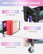 Mythinglogic Home Gym Storage Rack with Wheels for Dumbbells and Yoga Mats - Image 3