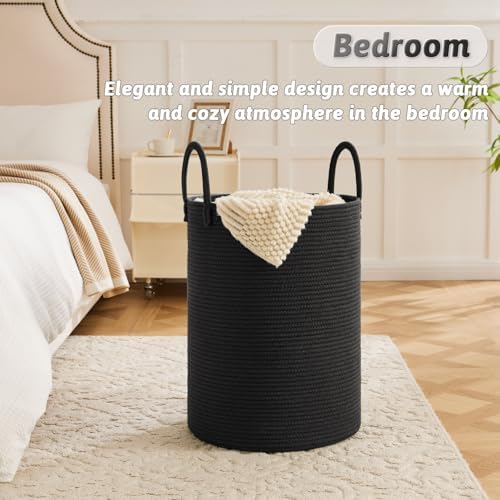 Artfeel Laundry Basket,Woven Cotton Rope Laundry Hamper,100L for Decorative Storage of Dirty Clothes,Toys and Blankets in Bathroom,Baby Room and Living Room - Image 3