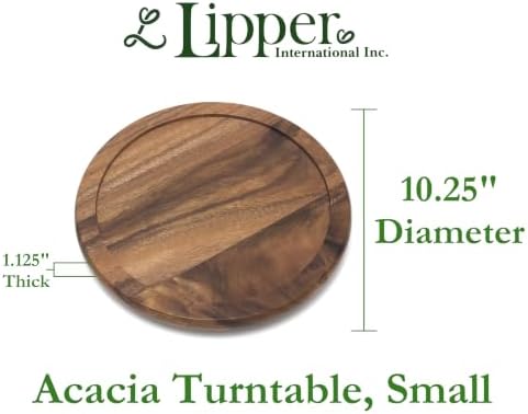 Lipper International Acacia Wood 10" Kitchen Turntable - Image 3