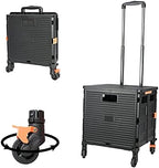 FELICON SELORSS Foldable Utility Cart Folding Portable Rolling Crate-Black by FELICON