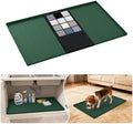 URMONA Waterproof Silicone Under Sink Mat 34'' x 22'' Shelf Liner for Kitchen and Bathroom, Cabinet and Counter Protector, Storage and Organizers, Litter Mat, Pet Cat Puppy Essentials(Green) by URMONA