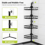 Standing Corner Shower Caddy - Rustproof Bathroom Shower Stand Shelf - Image 4