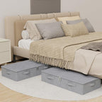 Underbed Fabric Storage Box with Lids,31.4x15.7x5.9in,Grey,2 Pack - Image 2