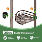 HAMITOR Shower Caddy Tension Pole, Adjustable Bathroom Storage Organizer - Image 6