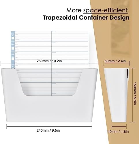 YOHOM Adhesive File Holder Plastic Document Folder Door No Drilling Mount Mail Magazine Organizer A4 Filing Envelopes Folder, Office Wall Mount Single Pocket (WHITE, 3 PCS) - Image 4