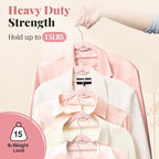 Velvet Hangers 50 Pack, S-Shaped and Stackable Felt Hanger(Pink) - Image 3