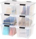 IRIS USA 6-Pack 32 Quart Storage Bins with Lids, Clear by IRISUSA