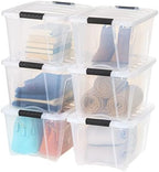 IRIS USA 6-Pack 32 Quart Storage Bins with Lids, Clear by IRISUSA