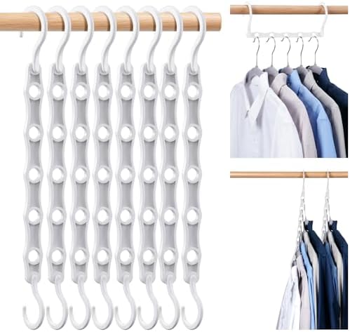 HOUSE DAY White Magic Space Saving Hangers, Premium Smart Hanger Organizer | Space Saver Hanger, Closet Organizer and Storage for Dorm, Apartment, Dorm Room Essentials for Grouping Clothes by HOUSEDAY