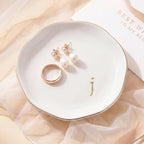 Ceramic Jewelry Tray, White Initial J Personalized Jewelry Dish by GIVITASOT
