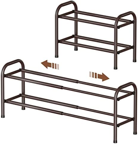 Gonfoam Expandable 2-Tier Shoe Rack for Closet and Entryway, Bronze by Gonfoam