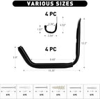 KURUI 15" Heavy Duty Garage Storage Hooks, 8 Pack Wall Mount Kayak Rack - Image 3
