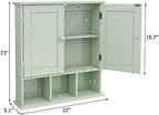 TaoHFE Green Medicine Cabinet,Bathroom Wall Cabinet with 2 Door - Image 3