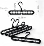 9 Space-Saving Hangers Heavy-Duty PP Plastic Tiered Hanger Organizer with Non-Slip Foldable Design, for Closet (Black, 5) - Image 3
