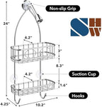 Simple Houseware Stainless Steel Hanging Shower Head Caddy Organizer - Image 3