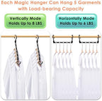 College Dorm Room Essentials, Closet Organizers and Storage, Magic Hangers Space Saving with 360° Swivl Hooks for 120 Clothes, Plastic Clothes Hanger, Organization Home Apartment Essentials, 24 Pack - Image 5