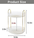 Asayuee 360 Rotating Makeup Organizer,2 Tier Large Capacity Make Up Organizers and Storage,Skincare Perfume Vanity Organizers,Bathroom Cosmetics Storage Organizer Countertop(Clear-2 Tier) - Image 2