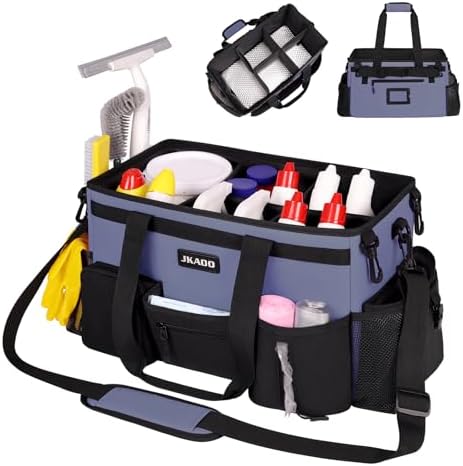 JKAOO Large Wearable Cleaning Caddy Bag with Handles, Denim Blue by JKAOO