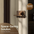 RebeeVision Small Key Holder Wall Mount with 4 Key Hook for Entryway, Brown - Image 4