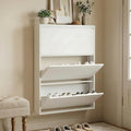 3 Flip Drawer Shoe Cabinet, Slim Metal Storage for Entryway by Unknown